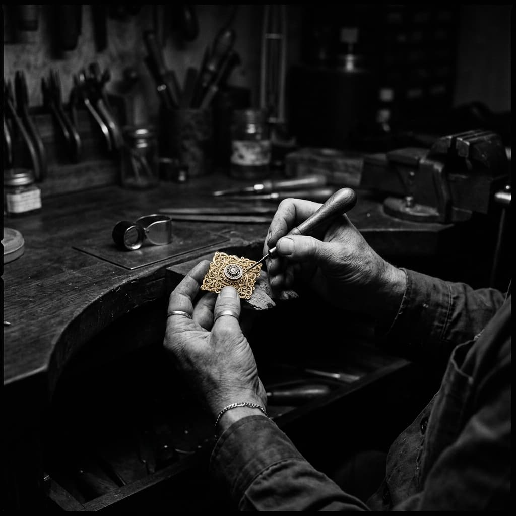 Artisan crafting jewellery